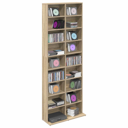 CD Skåp Sonoma-ek 65 x 23,5 x 175 cm Konstruerat trä