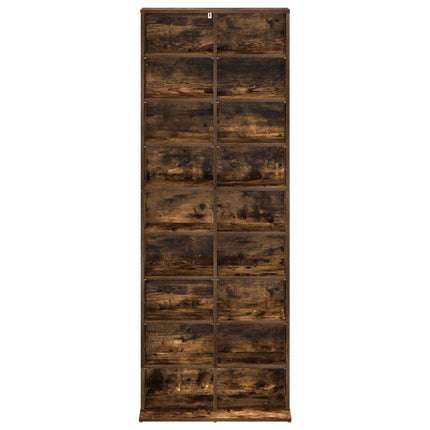 CD Skåp Rökt ek 65 x 23,5 x 175 cm Konstruerat trä