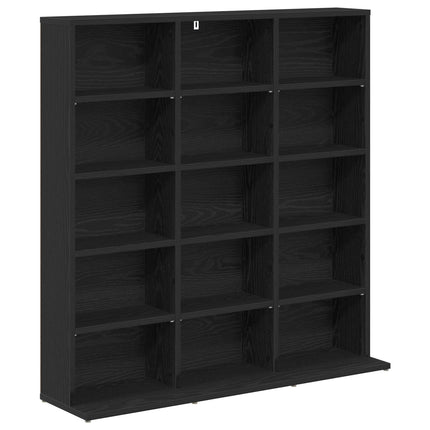 CD Skåp Svart ek 96 x 23,5 x 97,5 cm Konstruerat trä