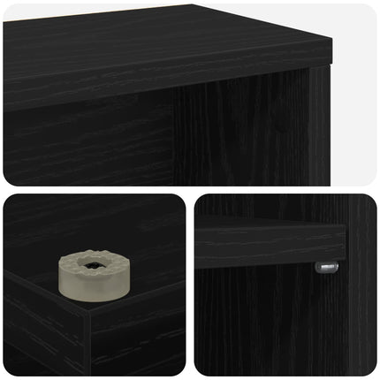 CD Skåp 2 st Svart ek 65 x 23,5 x 97,5 cm Konstruerat trä