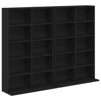 CD Skåp 2 st Svart ek 65 x 23,5 x 97,5 cm Konstruerat trä
