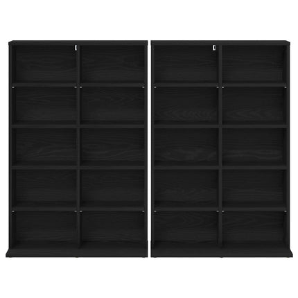 CD Skåp 2 st Svart ek 65 x 23,5 x 97,5 cm Konstruerat trä