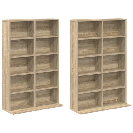 CD Skåp 2 st Sonoma-ek 65 x 23,5 x 97,5 cm Konstruerat trä