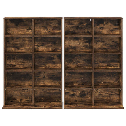 CD Skåp 2 st Rökt ek 65 x 23,5 x 97,5 cm Konstruerat trä