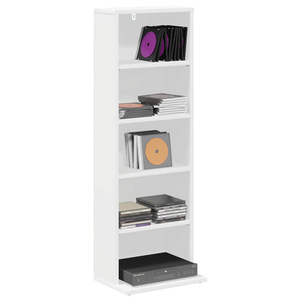 CD Skåp Vit 33 x 23,5 x 97,5 cm Konstruerat trä