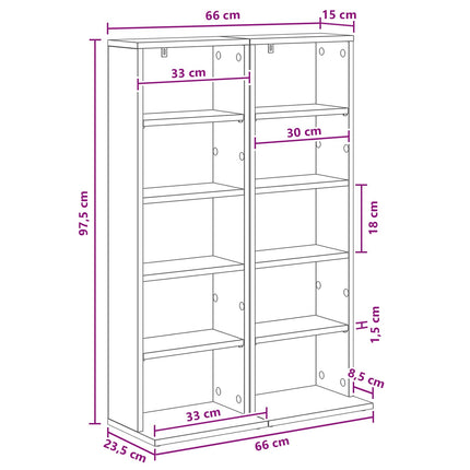 CD Skåp 2 st Vit 33 x 23,5 x 97,5 cm Konstruerat trä