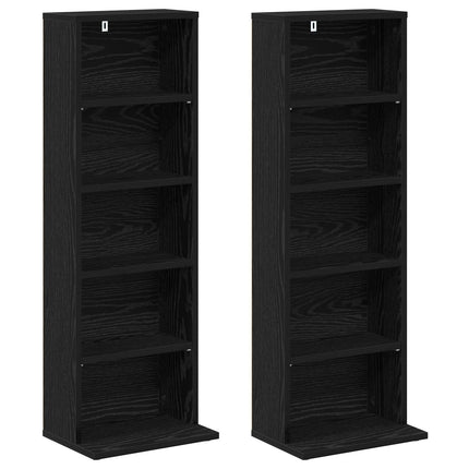 CD Skåp 2 st Svart ek 33 x 23,5 x 97,5 cm Konstruerat trä