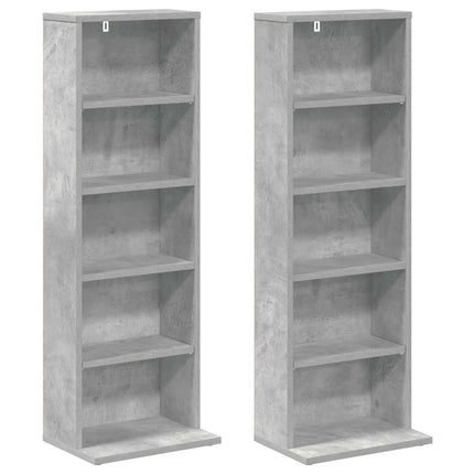 CD Skåp 2 st Betonggrå 33 x 23,5 x 97,5 cm Konstruerat trä