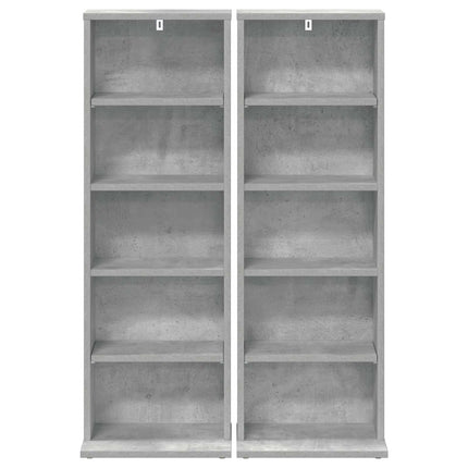 CD Skåp 2 st Betonggrå 33 x 23,5 x 97,5 cm Konstruerat trä