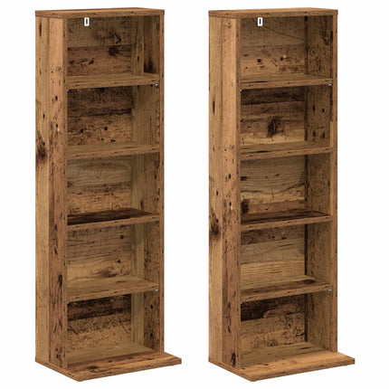 CD Skåp 2 st Gammalt trä 33 x 23,5 x 97,5 cm Konstruerat trä