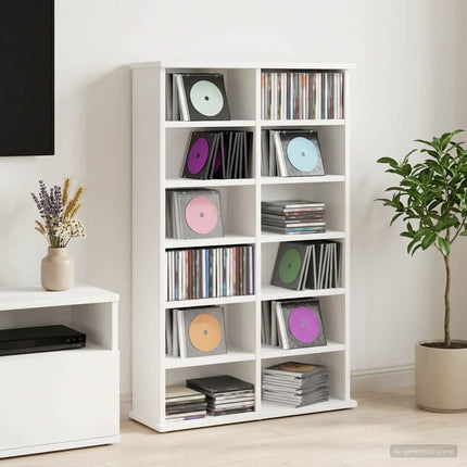 CD Skåp Vit 60 x 17 x 92 cm Konstruerat trä