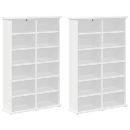 CD Skåp 2 st Vit 60 x 17 x 92 cm Konstruerat trä