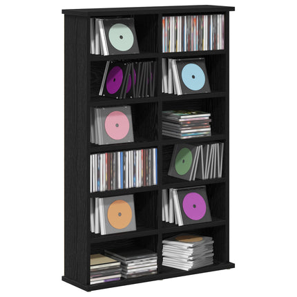 CD Skåp Svart ek 60 x 17 x 92 cm Konstruerat trä