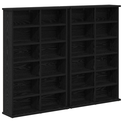 CD Skåp 2 st Svart ek 60 x 17 x 92 cm Konstruerat trä