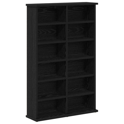 CD Skåp 2 st Svart ek 60 x 17 x 92 cm Konstruerat trä