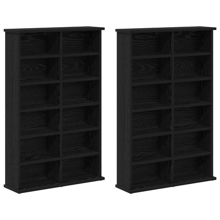 CD Skåp 2 st Svart ek 60 x 17 x 92 cm Konstruerat trä
