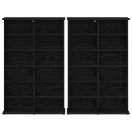 CD Skåp 2 st Svart ek 60 x 17 x 92 cm Konstruerat trä