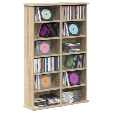CD Skåp Sonoma-ek 60 x 17 x 92 cm Konstruerat trä