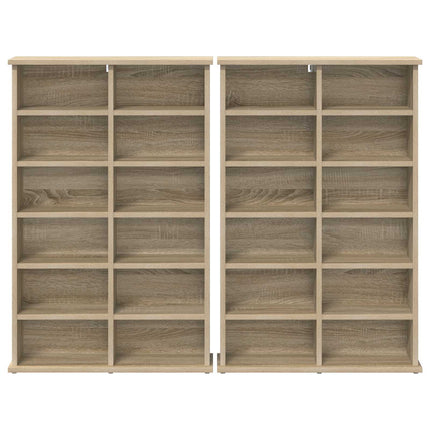 CD Skåp 2 st Sonoma-ek 60 x 17 x 92 cm Konstruerat trä