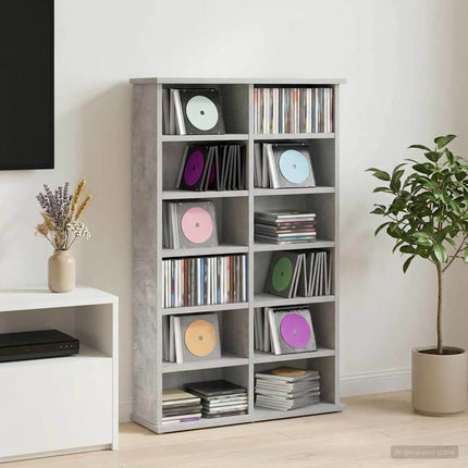 CD Skåp Betonggrå 60 x 17 x 92 cm Konstruerat trä