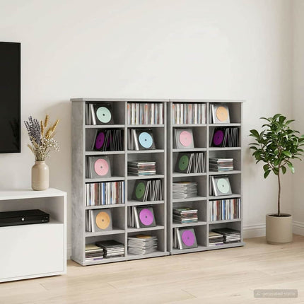 CD Skåp 2 st Betonggrå 60 x 17 x 92 cm Konstruerat trä
