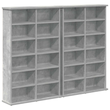 CD Skåp 2 st Betonggrå 60 x 17 x 92 cm Konstruerat trä