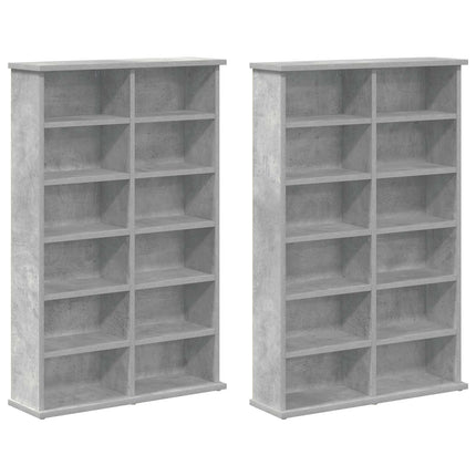 CD Skåp 2 st Betonggrå 60 x 17 x 92 cm Konstruerat trä