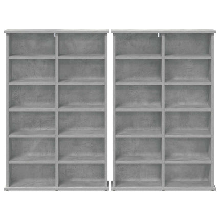 CD Skåp 2 st Betonggrå 60 x 17 x 92 cm Konstruerat trä
