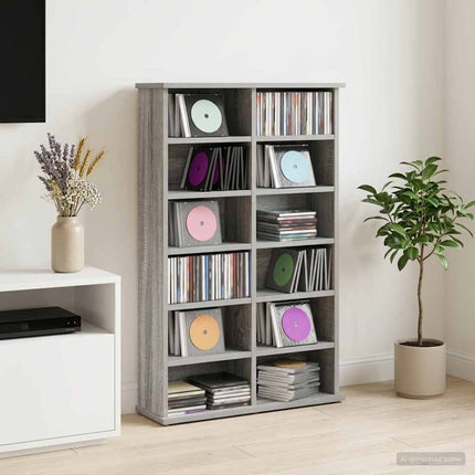 CD Skåp Grå Sonoma 60 x 17 x 92 cm Konstruerat trä