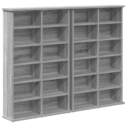 CD Skåp 2 st Grå Sonoma 60 x 17 x 92 cm Konstruerat trä