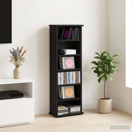 CD Skåp Svart ek 60 x 17 x 92 cm Konstruerat trä