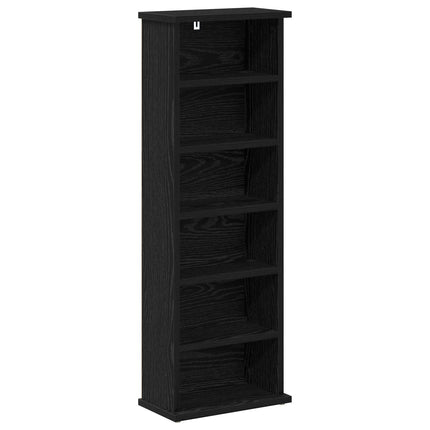 CD Skåp Svart ek 60 x 17 x 92 cm Konstruerat trä