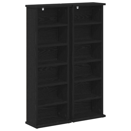 CD Skåp 2 st Svart ek 60 x 17 x 92 cm Konstruerat trä
