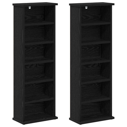 CD Skåp 2 st Svart ek 60 x 17 x 92 cm Konstruerat trä