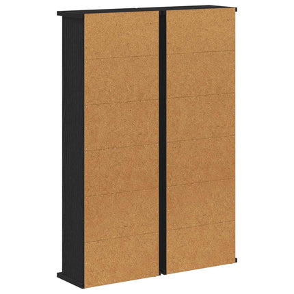 CD Skåp 2 st Svart ek 60 x 17 x 92 cm Konstruerat trä