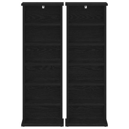 CD Skåp 2 st Svart ek 60 x 17 x 92 cm Konstruerat trä