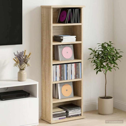 CD Skåp Sonoma-ek 60 x 17 x 92 cm Konstruerat trä