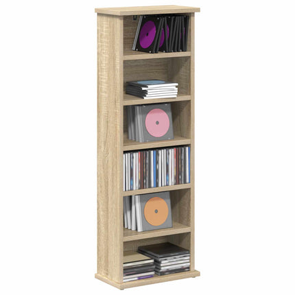CD Skåp Sonoma-ek 60 x 17 x 92 cm Konstruerat trä