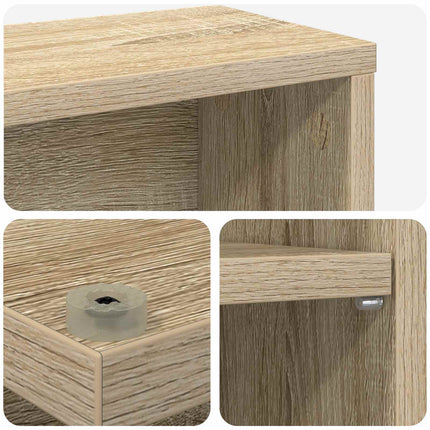 CD Skåp 2 st Sonoma-ek 60 x 17 x 92 cm Konstruerat trä