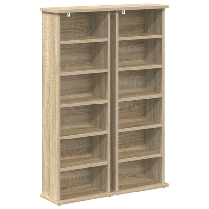 CD Skåp 2 st Sonoma-ek 60 x 17 x 92 cm Konstruerat trä