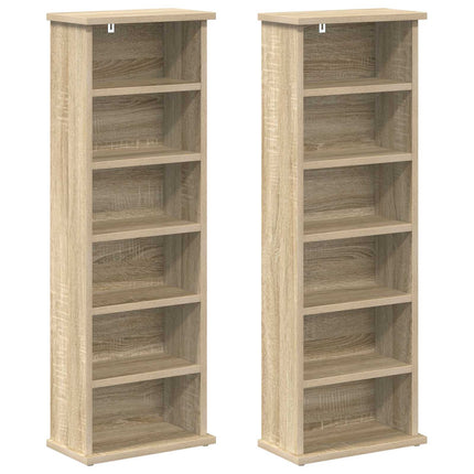 CD Skåp 2 st Sonoma-ek 60 x 17 x 92 cm Konstruerat trä