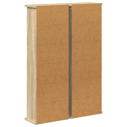 CD Skåp 2 st Sonoma-ek 60 x 17 x 92 cm Konstruerat trä