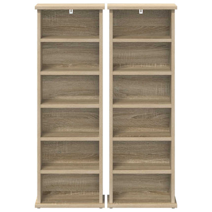 CD Skåp 2 st Sonoma-ek 60 x 17 x 92 cm Konstruerat trä