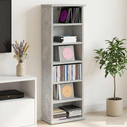 CD Skåp Betonggrå 60 x 17 x 92 cm Konstruerat trä