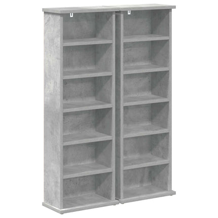 CD Skåp 2 st Betonggrå 60 x 17 x 92 cm Konstruerat trä