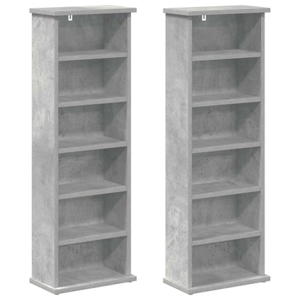 CD Skåp 2 st Betonggrå 60 x 17 x 92 cm Konstruerat trä