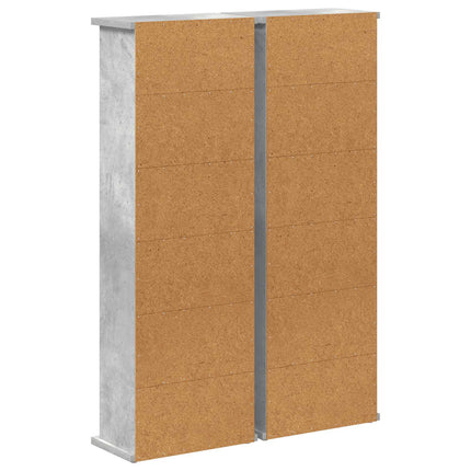 CD Skåp 2 st Betonggrå 60 x 17 x 92 cm Konstruerat trä