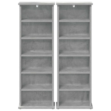 CD Skåp 2 st Betonggrå 60 x 17 x 92 cm Konstruerat trä