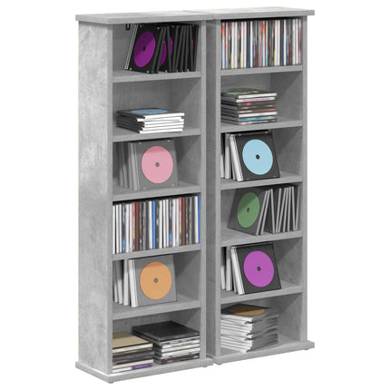 CD Skåp 2 st Betonggrå 60 x 17 x 92 cm Konstruerat trä