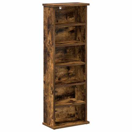 CD Skåp 2 st Rökt ek 60 x 17 x 92 cm Konstruerat trä